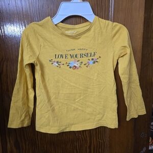 Primark Girls Mustard Yellow Floral Long Sleeve Top 5–6Y